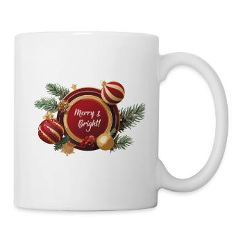 Joyeux et lumineux | Noël | Boules de Noël - Mug blanc - blanc - Droite