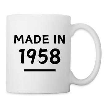 Made in 1958 - Geburtsjahr / Geburtstag - Tasse - Weiß - Rechts