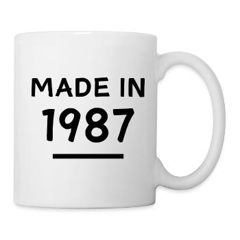 Made in 1987 - Geburtsjahr / Geburtstag - Tasse - Weiß - Rechts