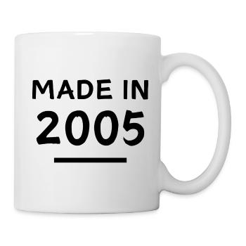 Made in 2005 - Geburtsjahr / Geburtstag - Tasse - Weiß - Rechts