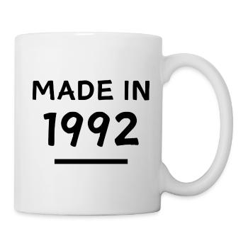 Made in 1992 - Geburtsjahr / Geburtstag - Tasse - Weiß - Rechts