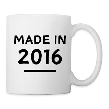 Made in 2016 - Geburtsjahr / Geburtstag - Tasse - Weiß - Rechts