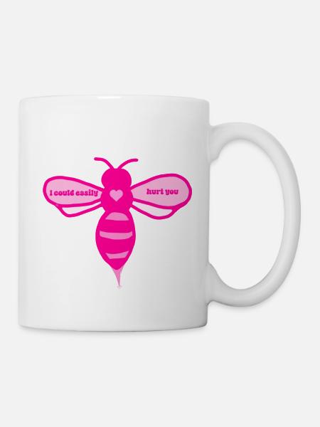 Rosa Biene - Tasse - Weiß