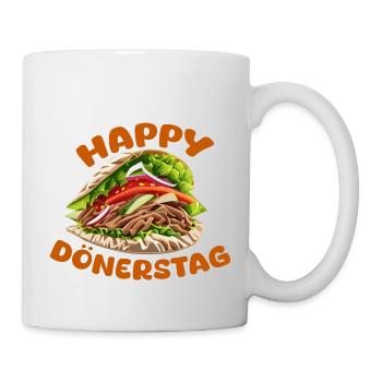 Happy Döner Kebab - Tasse - Weiß - Rechts