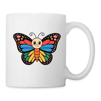 Butterfly Colorful Insect Cute Girl Gift Idea - Mug - white - Right