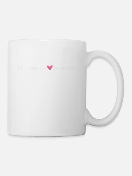 Brautzeuge Rosa Herz - Tasse - Weiß