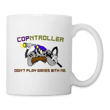 Cop-ntroller Spiele spielen Lustig Retro Gaming Gamer - Tasse - Weiß - Rechts