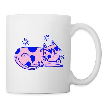Chat élégant – Ambiance rétro détendue - Mug blanc - blanc - Droite