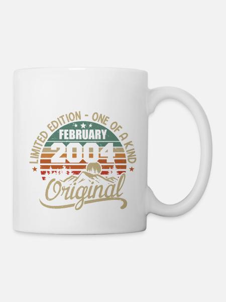 Né En Février 2004 Cadeau Millésime - Février 2004 - Mug blanc - blanc