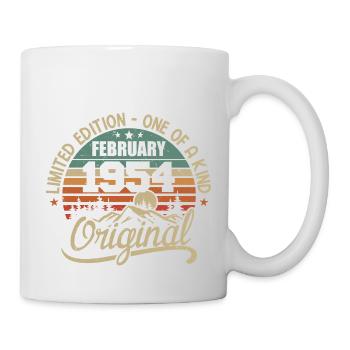 Born In February 1954 Vintage Gift - February 1954 - Mug - white - Right