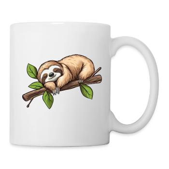 Faultier Schlafend - Tasse - Weiß - Rechts