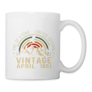 April 1951 Birthday Gift - Born in April 195 - Mug - white - Right