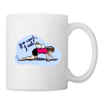 You work I rule - Tasse - Weiß - Rechts