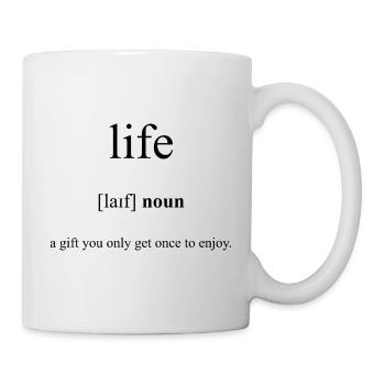 Life | Leben Definition Dictionary - Tasse - Weiß - Rechts