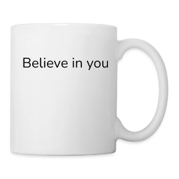 Believe in You – Motivational Quote Zipped Hoodie - Mug - white - Right
