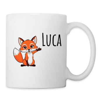 Fuchs - Mein Name ist Luca - Süßes Waldtier - Tasse - Weiß - Rechts