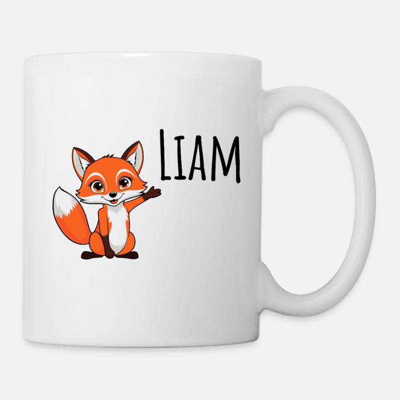 Fuchs - Mein Name ist Liam - Süßes Waldtier - Tasse - Weiß