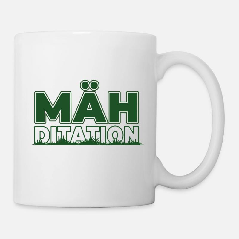 Mähditation Rasen - Tasse - Weiß