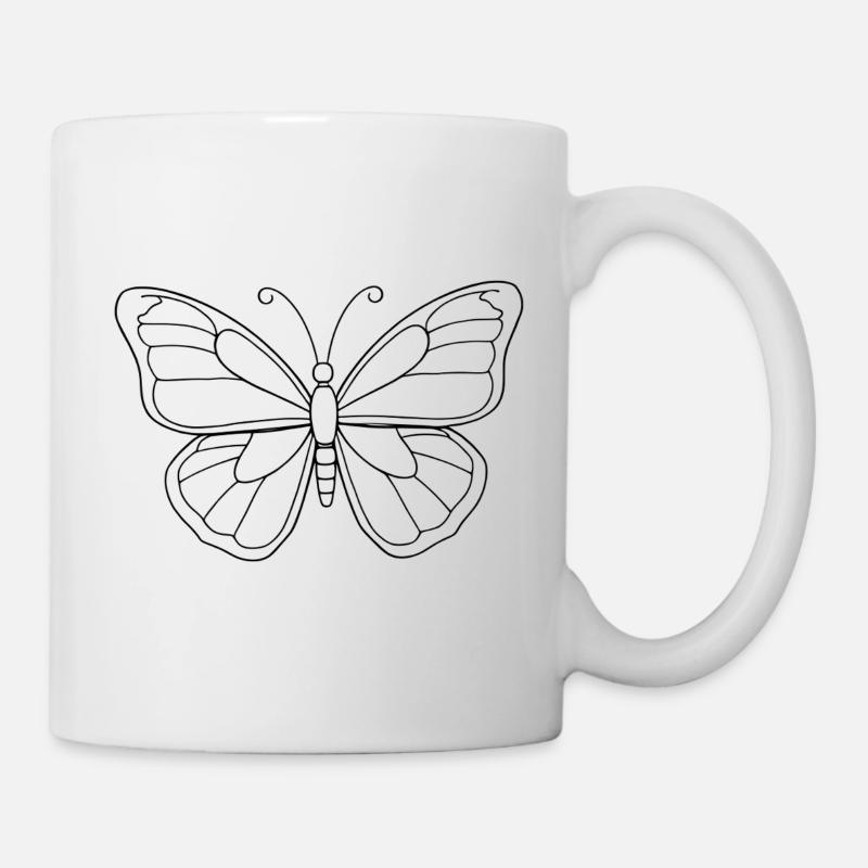 Papillon minimaliste - Mug blanc - blanc