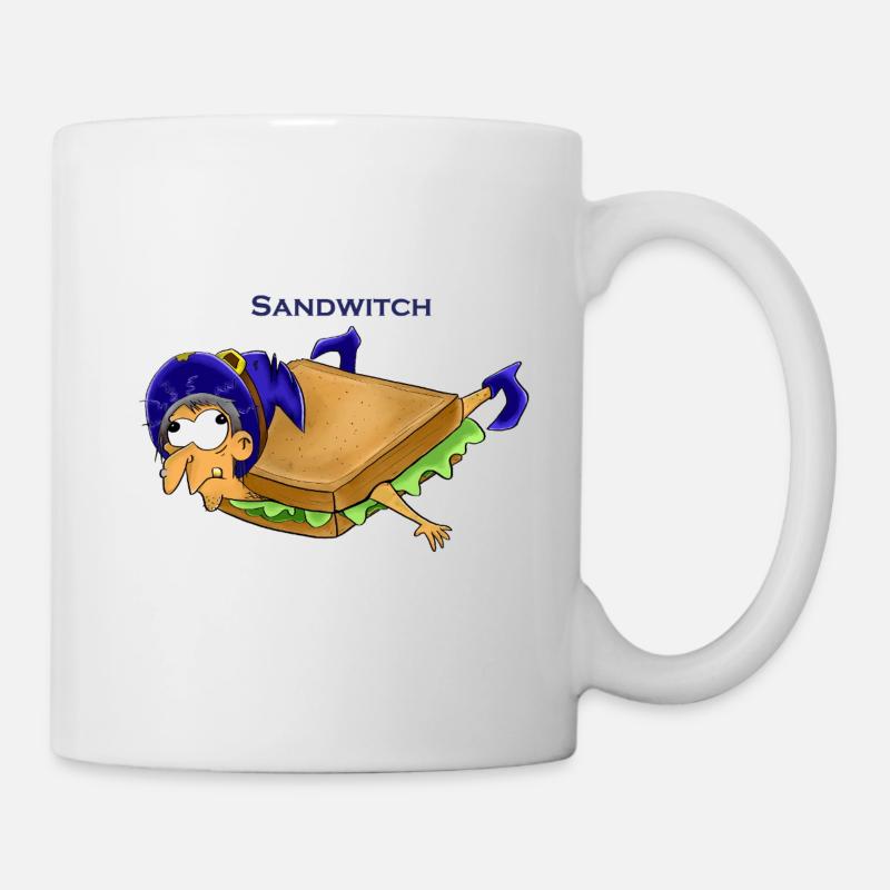 Witziges Sandwich-Mädchen Cartoon Design - Tasse - Weiß