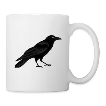 Rabe - Tasse - Weiß - Rechts