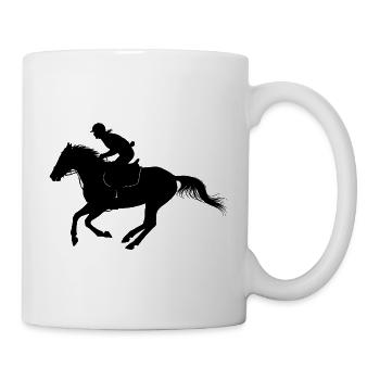 Cheval Élégant Silhouette Noire - Mug blanc - blanc - Droite