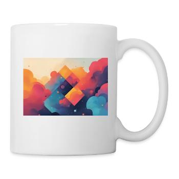Abstrakte Formen von farbigen Wolken - Tasse - Weiß - Rechts