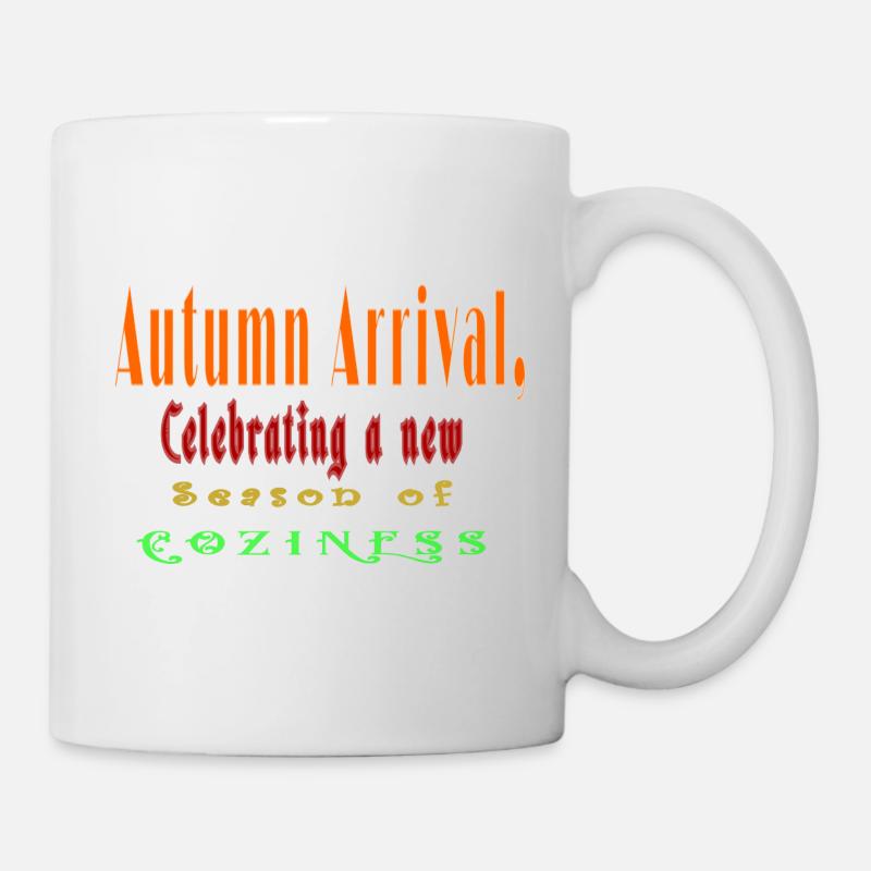 T-shirt à motif de feuilles d’automne vives - Mug blanc - blanc