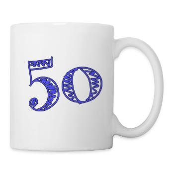 50. 50 JAHRE. 50-JÄHRIGES JUBILÄUM. 50-JÄHRIGES JUBILÄUM. - Tasse - Weiß - Rechts