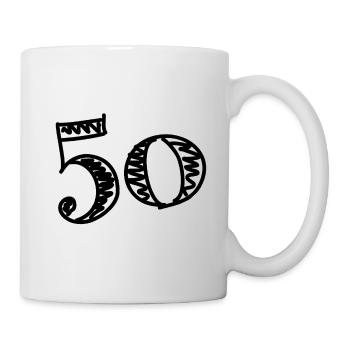 50. 50 ANS. 50e ANNIVERSAIRE. ANNIVERSAIRE 50 ANS. - Mug blanc - blanc - Droite