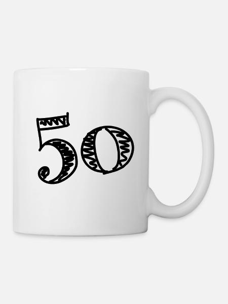 50. 50 ANS. 50e ANNIVERSAIRE. ANNIVERSAIRE 50 ANS. - Mug blanc - blanc