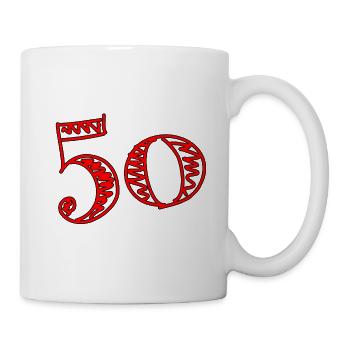50. 50 YEARS. 50th ANNIVERSARY. 50 YEARS ANNIVERSARY. - Mug - white - Right