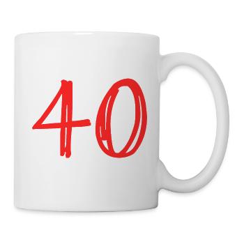 Digital Design Numbers in Red - Mug - white - Right