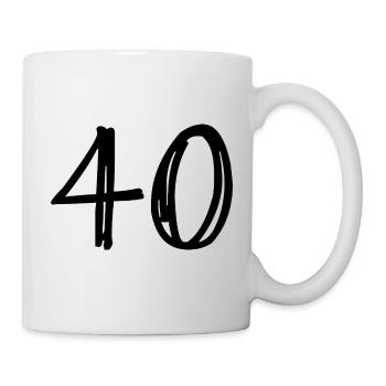 40. 40 ANS. 40e ANNIVERSAIRE. ANNIVERSAIRE 40 ANS. - Mug blanc - blanc - Droite