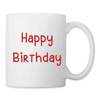 Alles Gute zum Geburtstagsgruß im verspielten Stil - Tasse - Weiß - Rechts