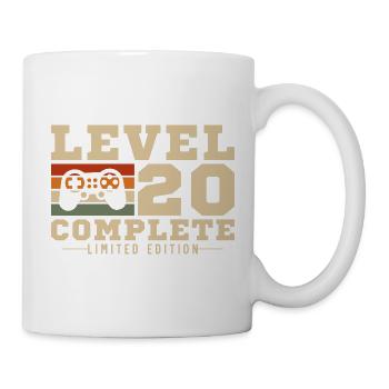 20th Anniversary Gamer 20 Jahre Level 20 Komplett - Tasse - Weiß - Rechts