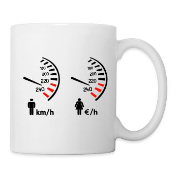 Speedometer km/h and expense meter - Mug - white - Right