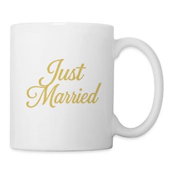 Élégant paillettes d’or tout juste marié design - Mug blanc - blanc - Droite