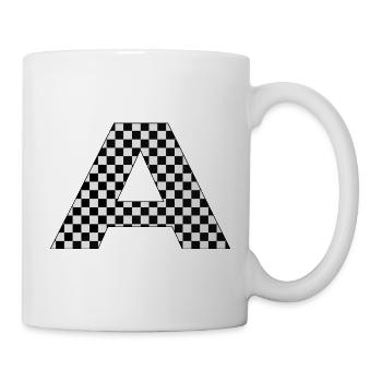 Checkerboard Muster A in Schwarz und Weiß - Tasse - Weiß - Rechts