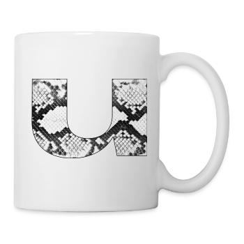 Motif peau de serpent Lettre U - Mug blanc - blanc - Droite