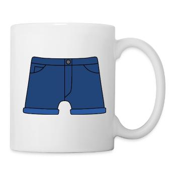 Short décontracté en jean avec ourlet roulé - Mug blanc - blanc - Droite