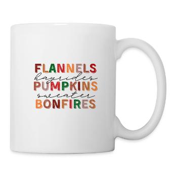🍂 Flannels, Pumpkins & Bonfires – Fall Vibes - Mug - white - Right