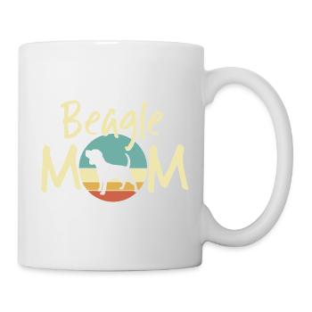 Beagle Mom Retro Sunset Design - Dog Lover Gift - Mug - white - Right