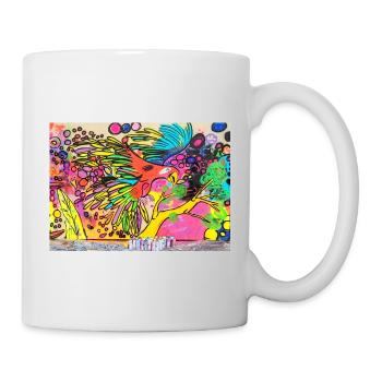 Perroquet coloré - Mug blanc - blanc - Droite