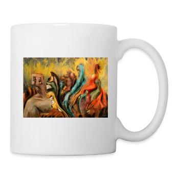 Surreale Psycho Disco Fantasy Kreatur Kunstwerk - Tasse - Weiß - Rechts