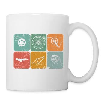 Biking Cycling Vintage Bicycle Parts Cyclist Gifts - Tasse - Weiß - Rechts