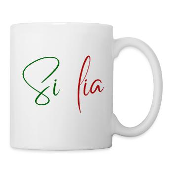 I love Sicily, elegant minimalist design - Mug - white - Right