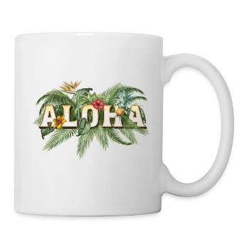Aloha Tropics Font with Palm Trees - Mug - white - Right