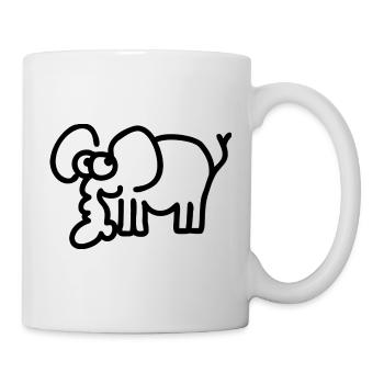 Kleiner Elefant – süßes Safari Comic Tier-Motiv - Tasse - Weiß - Rechts