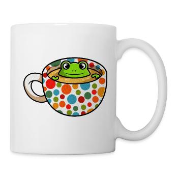 Spotty Frog Cup T-Shirt – Dotted Cute Coffee Mug - Mug - white - Right